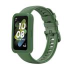 For Huawei Band 8 Silicone Protective Case + Silicone Watch Band Kit(Green) - 1