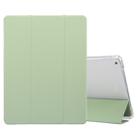 For iPad 9.7(2018)/(2017)/Air 2/Air 3-folding Electric Pressed Skin Texture Horizontal Flip Shockproof Transparent TPU + PU Leather Case with Holder & Pen Slot & Sleep / Wake-up Function(Green) - 1