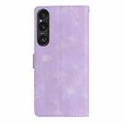 For Sony Xperia 1 VI Flower Butterfly Embossing Pattern Leather Phone Case(Purple) - 3