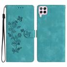 For Huawei P40 lite Flower Butterfly Embossing Pattern Leather Phone Case(Sky Blue) - 1