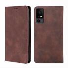 For TCL 40 XE 5G / 40X 5G T601D Skin Feel Magnetic Leather Phone Case(Dark Brown) - 1