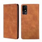 For TCL 40 XE 5G / 40X 5G T601D Skin Feel Magnetic Leather Phone Case(Light Brown) - 1