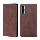 For TCL 20s / 20 5G / 20L / 20L+ Skin Feel Magnetic Leather Phone Case(Dark Brown) - 1