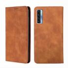 For TCL 20s / 20 5G / 20L / 20L+ Skin Feel Magnetic Leather Phone Case(Light Brown) - 1