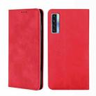 For TCL 20s / 20 5G / 20L / 20L+ Skin Feel Magnetic Leather Phone Case(Red) - 1
