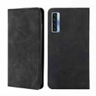 For TCL 20s / 20 5G / 20L / 20L+ Skin Feel Magnetic Leather Phone Case(Black) - 1