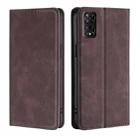 For TCL 50 5G Skin Feel Magnetic Leather Phone Case(Dark Brown) - 1
