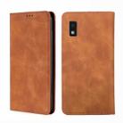 For Sharp Aqous Wish3 Skin Feel Magnetic Leather Phone Case(Light Brown) - 1