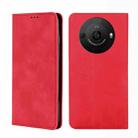 For Sharp Aquos R8 SH-52D Skin Feel Magnetic Leather Phone Case(Red) - 1