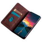 For Sharp Aquos R9 Skin Feel Magnetic Leather Phone Case(Dark Brown) - 3