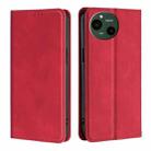 For Sharp Aquos R9 Skin Feel Magnetic Leather Phone Case(Red) - 1