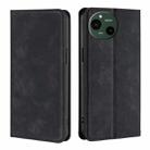 For Sharp Aquos R9 Skin Feel Magnetic Leather Phone Case(Black) - 1