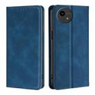 For Sharp Aquos Wish4 Skin Feel Magnetic Leather Phone Case(Blue) - 1