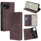 For Sharp Aquos R10 Skin Feel Magnetic Leather Phone Case(Dark Brown) - 1