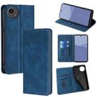 For Sharp Aqous wish5 Skin Feel Magnetic Leather Phone Case(Blue) - 1