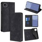 For Sharp Aqous wish5 Skin Feel Magnetic Leather Phone Case(Black) - 1