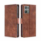 For Blackview Oscal C30 Skin Feel Crocodile Magnetic Clasp Leather Phone Case(Brown) - 1