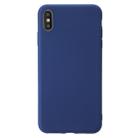 For iPhone XS Max Shockproof Frosted TPU Protective Case(Dark Blue) - 1