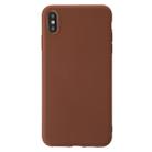 For iPhone XS Max Shockproof Frosted TPU Protective Case(Brown) - 1