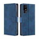 For TCL 40 XE 5G / 40X 5G T601D Skin Feel Crocodile Magnetic Clasp Leather Phone Case(Blue) - 1