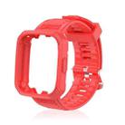 For Redmi Watch 3 Carbon Fiber Texture Integrated Silicone Watch Band(Red) - 1