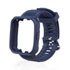 For Redmi Watch 3 Carbon Fiber Texture Integrated Silicone Watch Band(Dark Blue) - 1