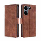 For Tecno Camon 20 Pro 4G Skin Feel Crocodile Magnetic Clasp Leather Phone Case(Brown) - 1