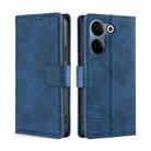 For Tecno Camon 20 Pro 4G Skin Feel Crocodile Magnetic Clasp Leather Phone Case(Blue) - 1