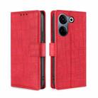 For Tecno Camon 20 Pro 4G Skin Feel Crocodile Magnetic Clasp Leather Phone Case(Red) - 1