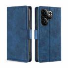 For Tecno Camon 20 Premier 5G Skin Feel Crocodile Magnetic Clasp Leather Phone Case(Blue) - 1