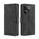 For Tecno Camon 20 Pro 5G Skin Feel Crocodile Magnetic Clasp Leather Phone Case(Black) - 1