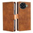 For Tecno Spark 20 Pro+ 4G Skin Feel Crocodile Magnetic Clasp Leather Phone Case(Brown) - 1