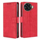 For Tecno Spark 20 Pro+ 4G Skin Feel Crocodile Magnetic Clasp Leather Phone Case(Red) - 1