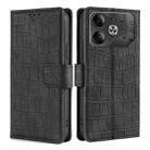 For Tecno Pova 6 5G Skin Feel Crocodile Magnetic Clasp Leather Phone Case(Black) - 1