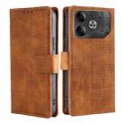 For Tecno Pova 6 5G Skin Feel Crocodile Magnetic Clasp Leather Phone Case(Brown) - 1