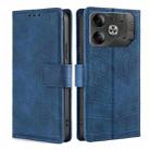 For Tecno Pova 6 5G Skin Feel Crocodile Magnetic Clasp Leather Phone Case(Blue) - 1