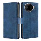 For Tecno Camon 30 Pro 5G Skin Feel Crocodile Magnetic Clasp Leather Phone Case(Blue) - 1