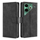 For Tecno Pova 6 Neo 4G Skin Feel Crocodile Magnetic Clasp Leather Phone Case(Black) - 1