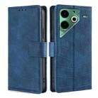 For Tecno Pova 6 Neo 4G Skin Feel Crocodile Magnetic Clasp Leather Phone Case(Blue) - 1