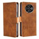 For Tecno Spark 30C 4G Skin Feel Crocodile Magnetic Clasp Leather Phone Case(Brown) - 1