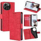 For Tecno Pova 6 Neo 5G Skin Feel Crocodile Magnetic Clasp Leather Phone Case(Red) - 1
