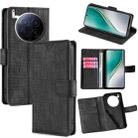 For Tecno Camon 40 Premier 5G Skin Feel Crocodile Magnetic Clasp Leather Phone Case(Black) - 1