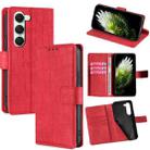 For Tecno Spark 40 Pro 4G Skin Feel Crocodile Magnetic Clasp Leather Phone Case(Red) - 1