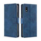 For Sharp Aqous Wish3 Skin Feel Crocodile Magnetic Clasp Leather Phone Case(Blue) - 1