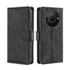 For Sharp Aquos R8 Pro SH-51 Skin Feel Crocodile Magnetic Clasp Leather Phone Case(Black) - 1