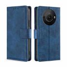 For Sharp Aquos R8 Pro SH-51 Skin Feel Crocodile Magnetic Clasp Leather Phone Case(Blue) - 1