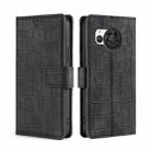 For Sharp Aquos R8 SH-52D Skin Feel Crocodile Magnetic Clasp Leather Phone Case(Black) - 1