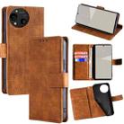 For Sharp Aquos R10 Skin Feel Crocodile Magnetic Clasp Leather Phone Case(Brown) - 1