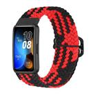 For Huawei Band 8 Nylon Braided Buckle Watch Band(Red Black) - 1