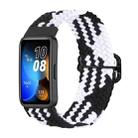 For Huawei Band 8 Nylon Braided Buckle Watch Band(Black White) - 1